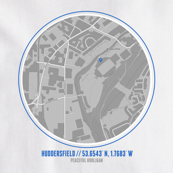 Huddersfield Town Location T-Shirt White - Peaceful Hooligan 