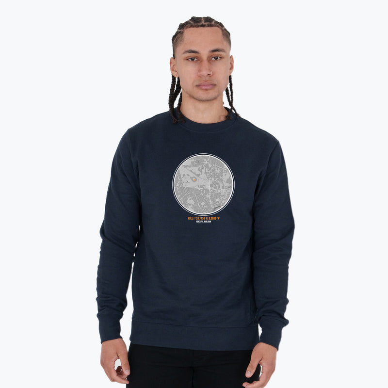 Hull City Location Sweatshirt Navy - Peaceful Hooligan 