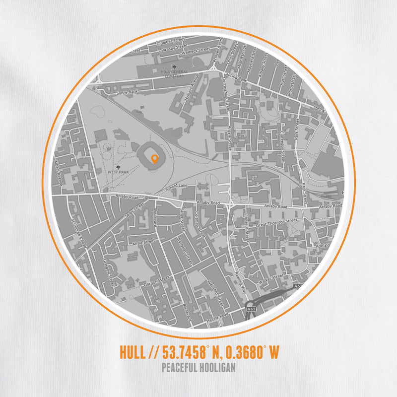 Hull City Location T-Shirt White - Peaceful Hooligan 