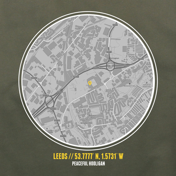 Leeds Location Hoodie Olive