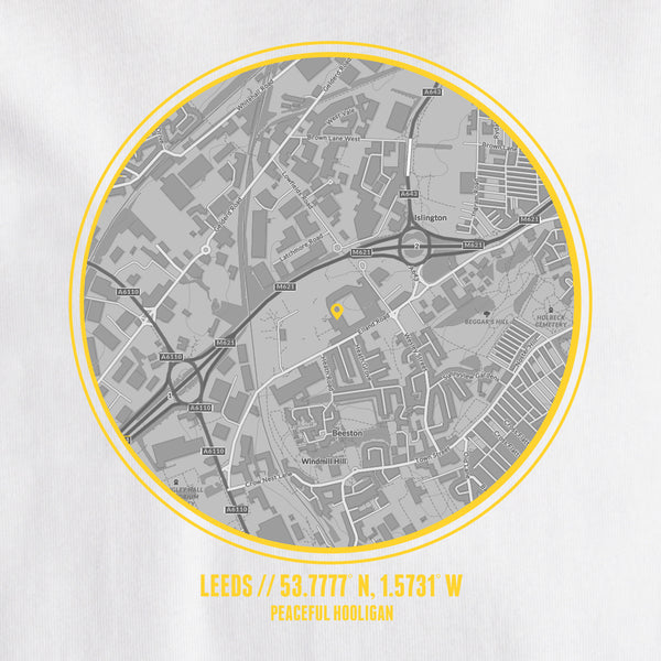 Leeds United Location T-Shirt White - Peaceful Hooligan 