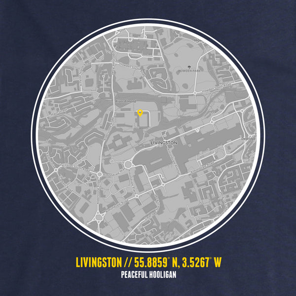 Livingston Location T-Shirt Navy - Peaceful Hooligan 