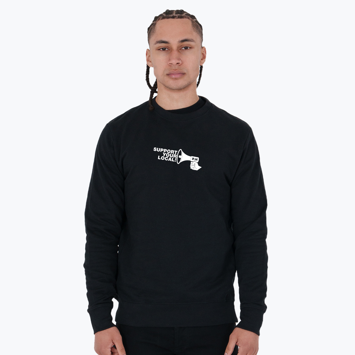 Local Sweatshirt Black - Peaceful Hooligan 