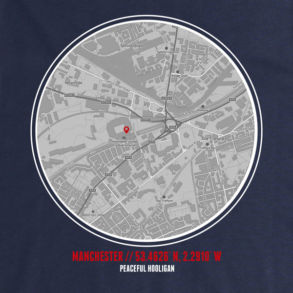 Manchester United Location Sweatshirt Navy - Peaceful Hooligan 