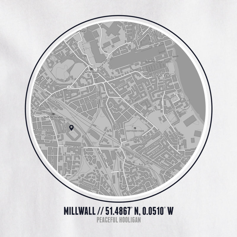 Millwall Location T-Shirt White - Peaceful Hooligan 