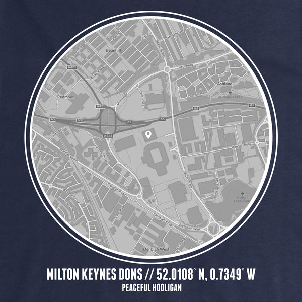 Milton Keynes Dons Location Hoodie Navy