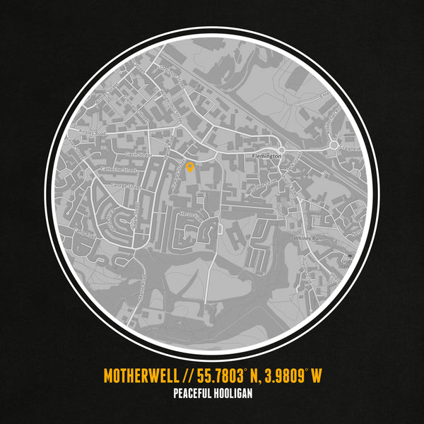 Motherwell Location Sweatshirt Black - Peaceful Hooligan 