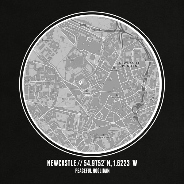 Newcastle United Location Sweatshirt Black - Peaceful Hooligan 