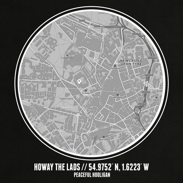 Howay The Lads Location T-Shirt Black