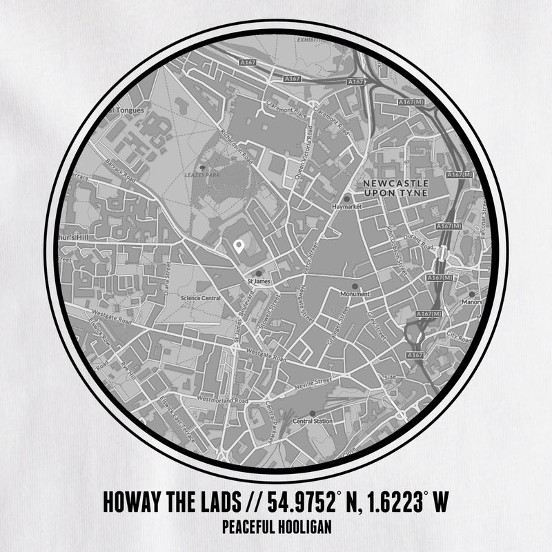 Howay The Lads Location T-Shirt White