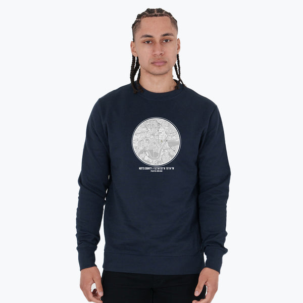 Notts County Location Sweatshirt Navy - Peaceful Hooligan 