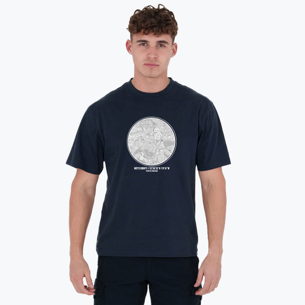 Notts County Location T-Shirt Navy - Peaceful Hooligan 