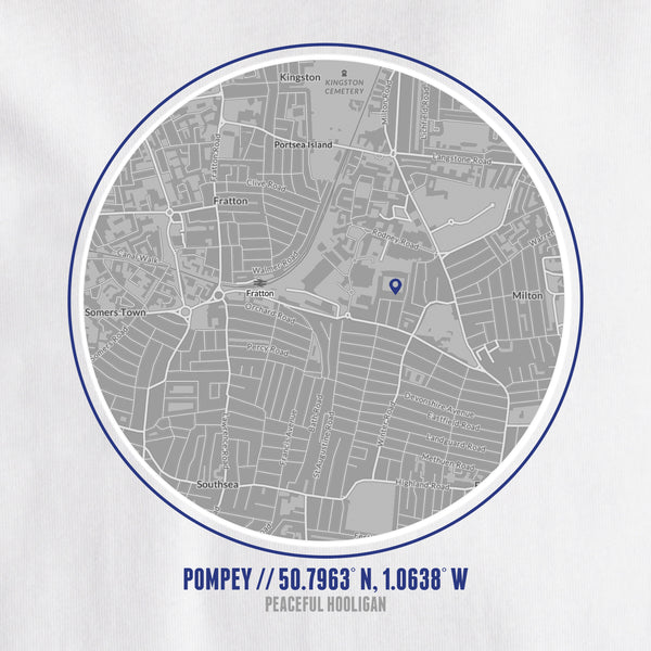 Portsmouth Location T-Shirt White - Peaceful Hooligan 