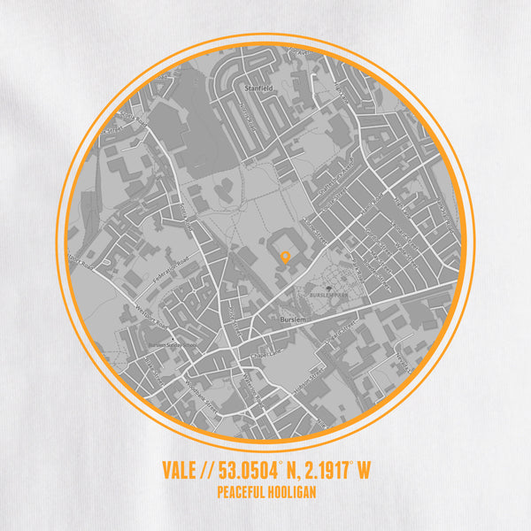 Port Vale Location T-Shirt White - Peaceful Hooligan 