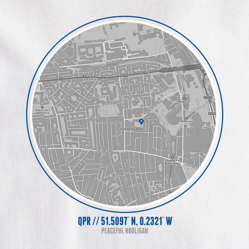 Queens Park Rangers Location T-Shirt White - Peaceful Hooligan 