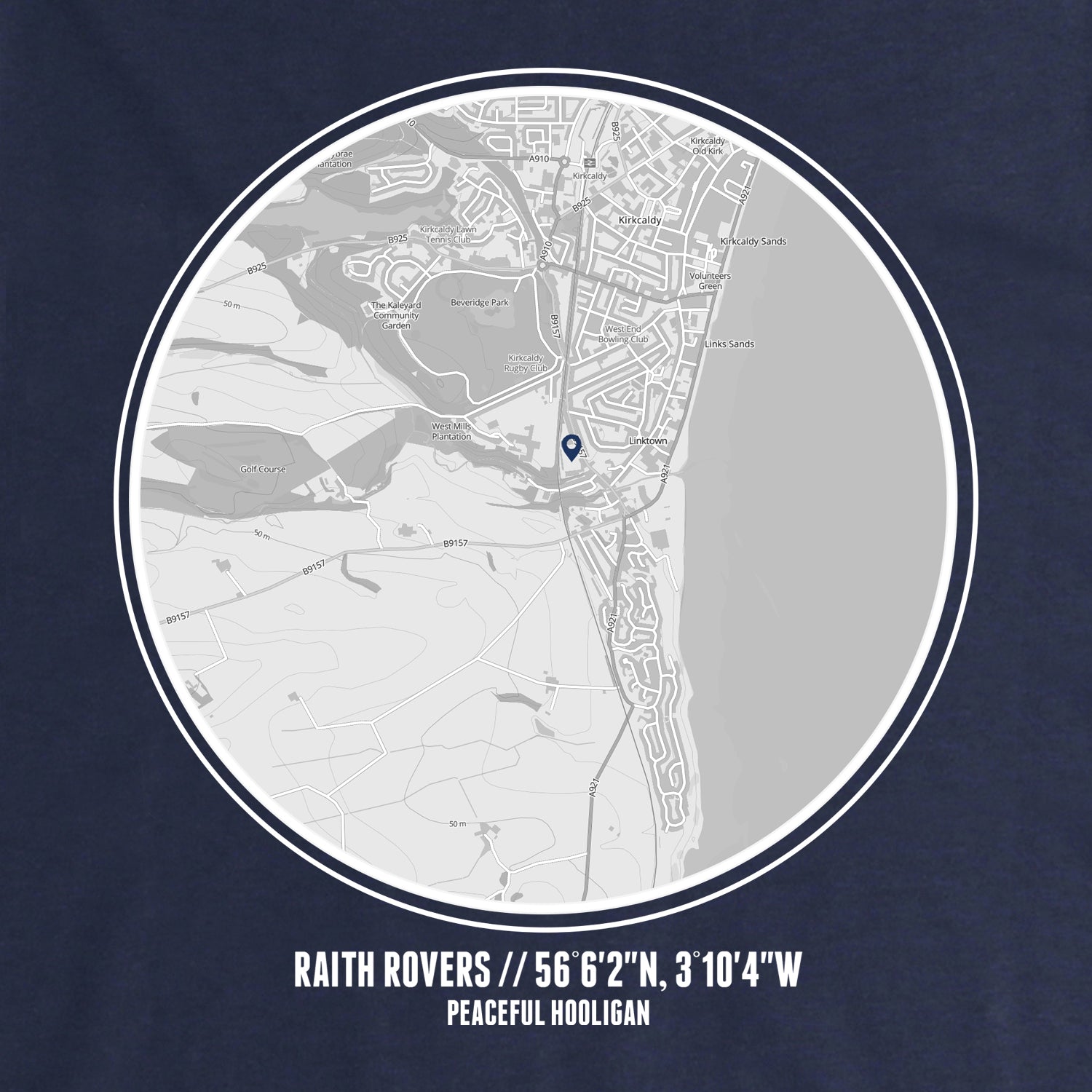 Raith Rovers Location Sweatshirt Navy - Peaceful Hooligan 