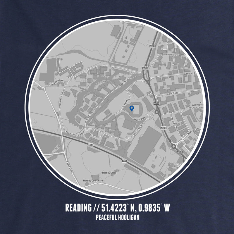 Reading Location Hoodie Navy - Peaceful Hooligan 