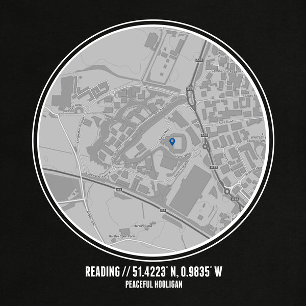 Reading Location T-Shirt Black - Peaceful Hooligan 