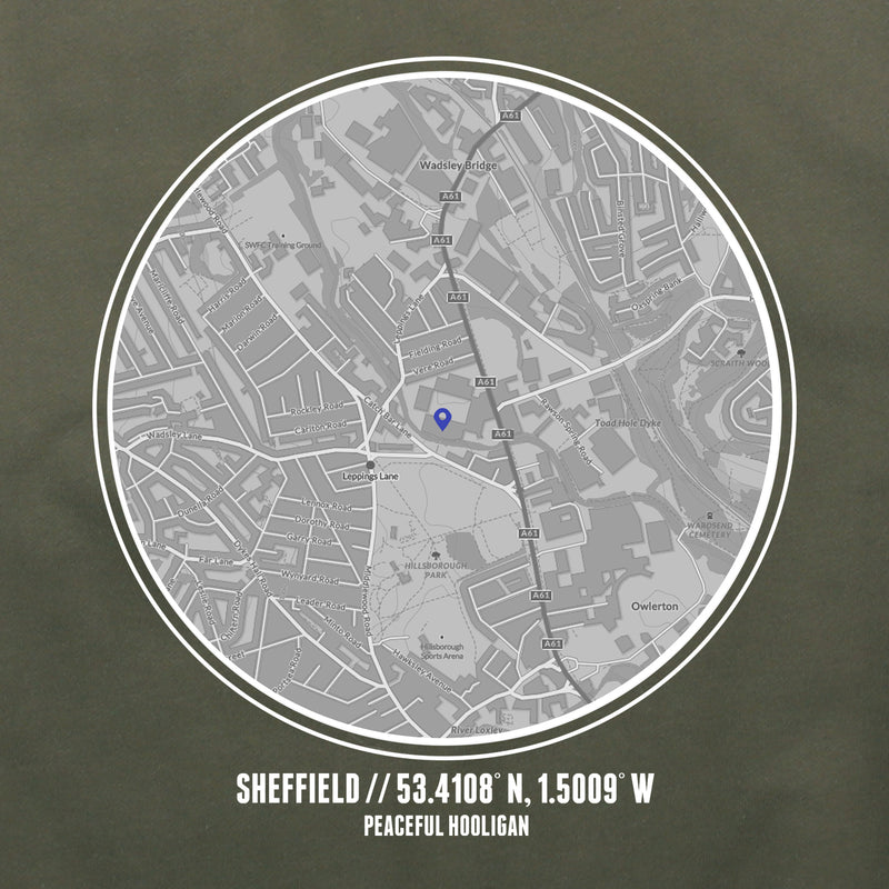 Sheffield Wednesday Location Hoodie Olive