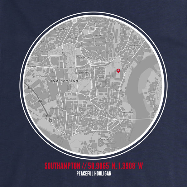 Southampton Location Hoodie Navy - Peaceful Hooligan 