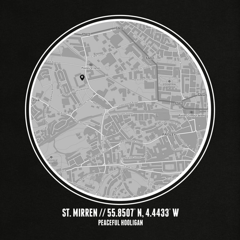 St Mirren Location Hoodie Black - Peaceful Hooligan 