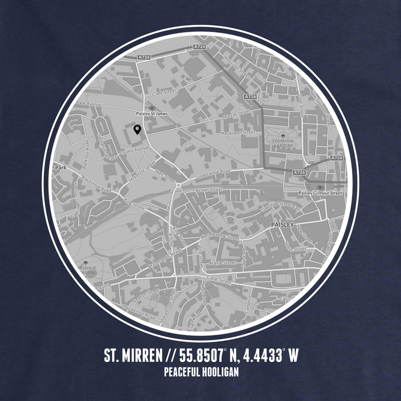 St Mirren Location Hoodie Navy - Peaceful Hooligan 