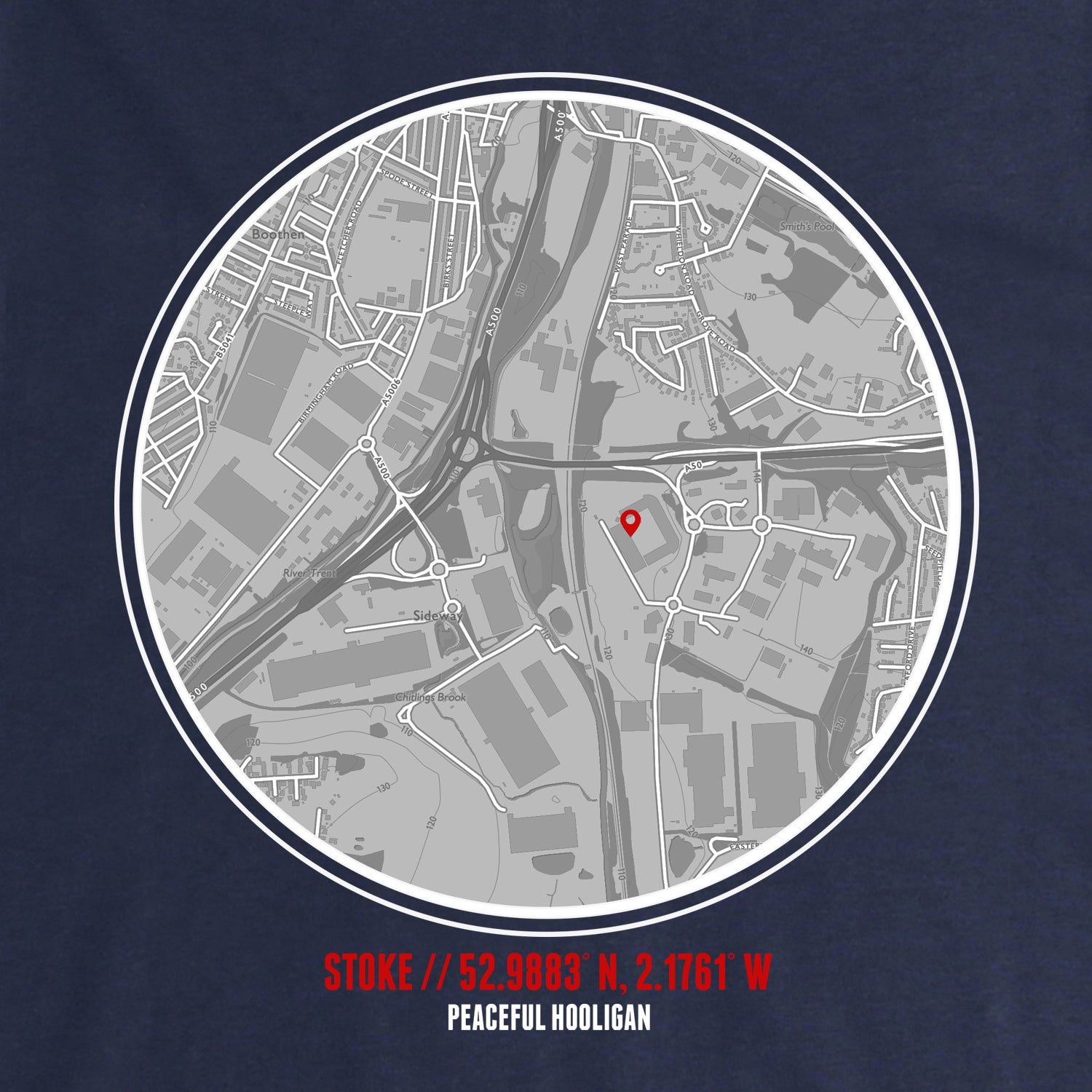 Stoke Location Sweatshirt Navy - Peaceful Hooligan 