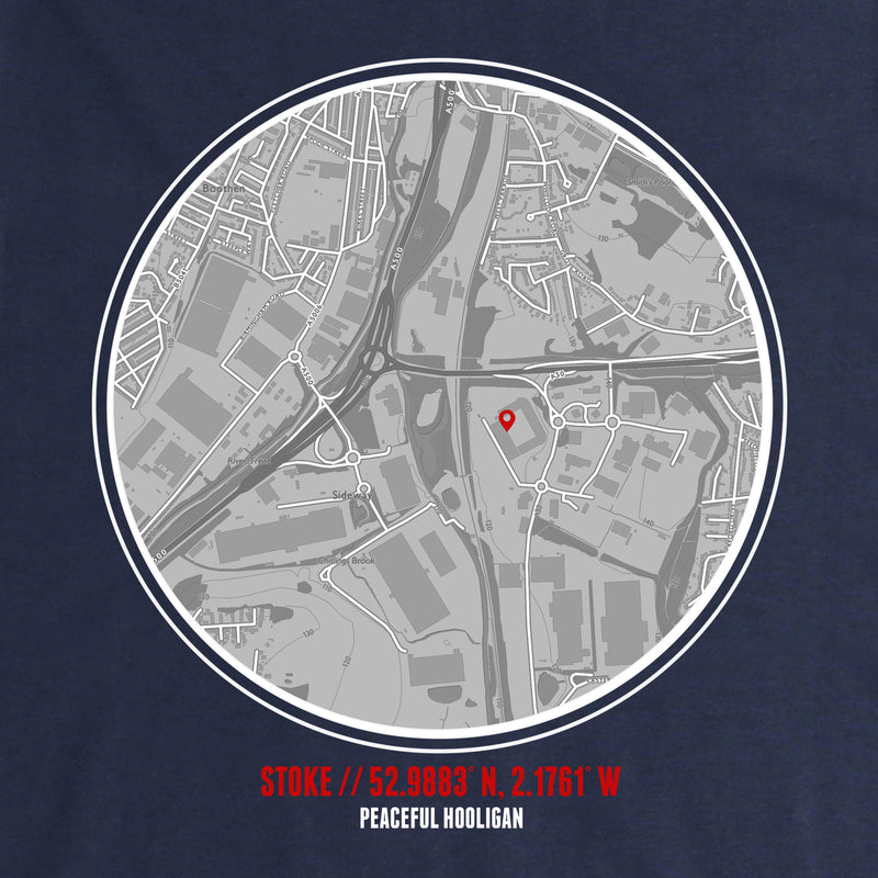 Stoke City Location T-Shirt Navy - Peaceful Hooligan 