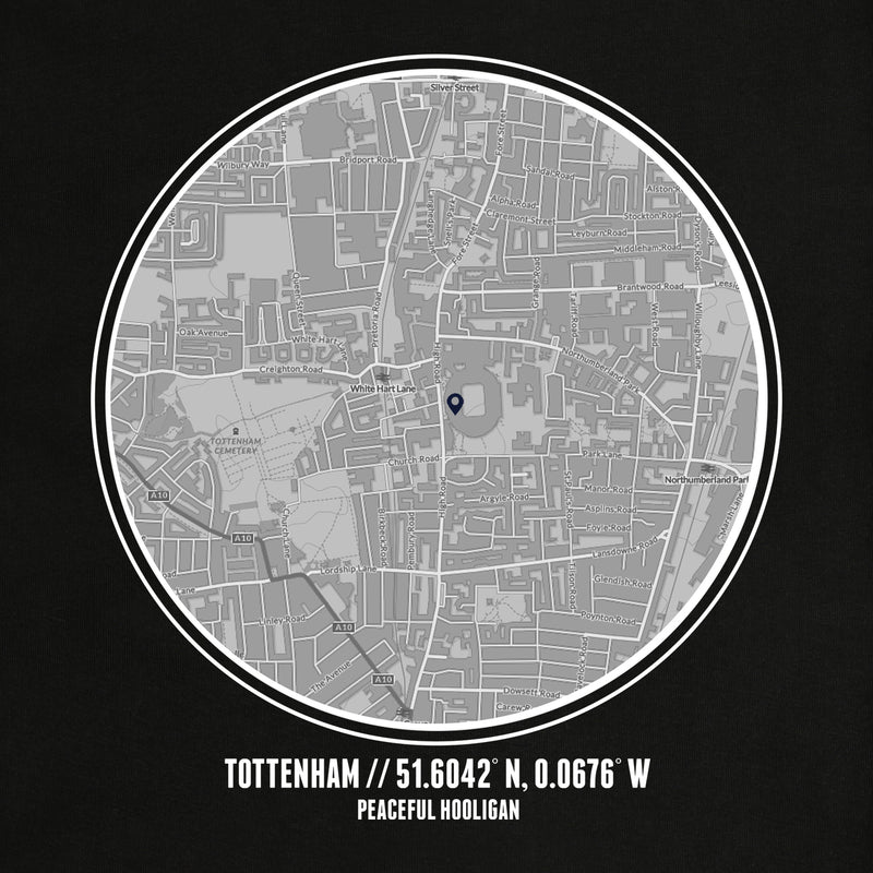 Tottenham Hotspur Location Hoodie Black - Peaceful Hooligan 