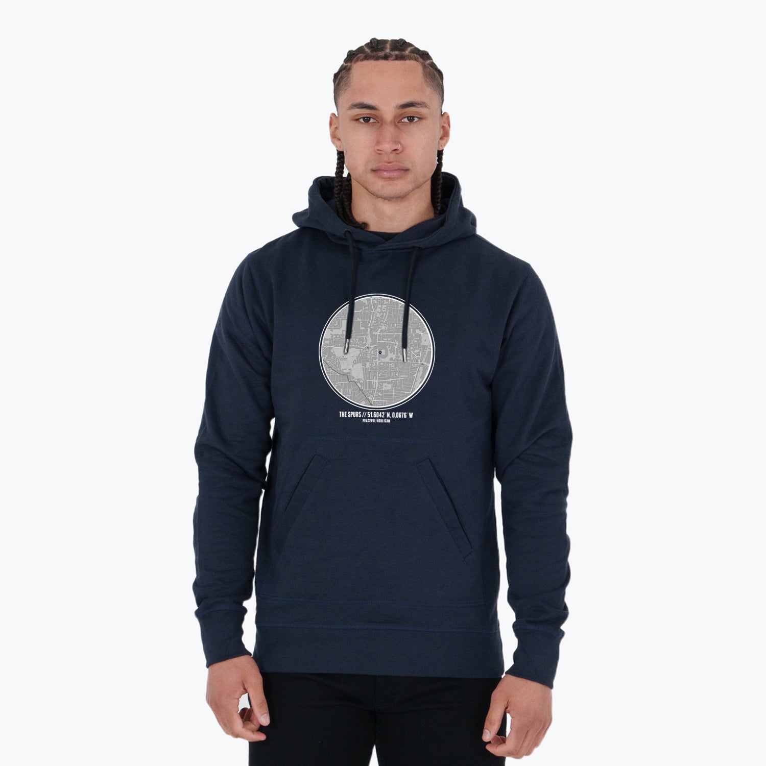 The Spurs Location Hoodie Navy - Peaceful Hooligan 