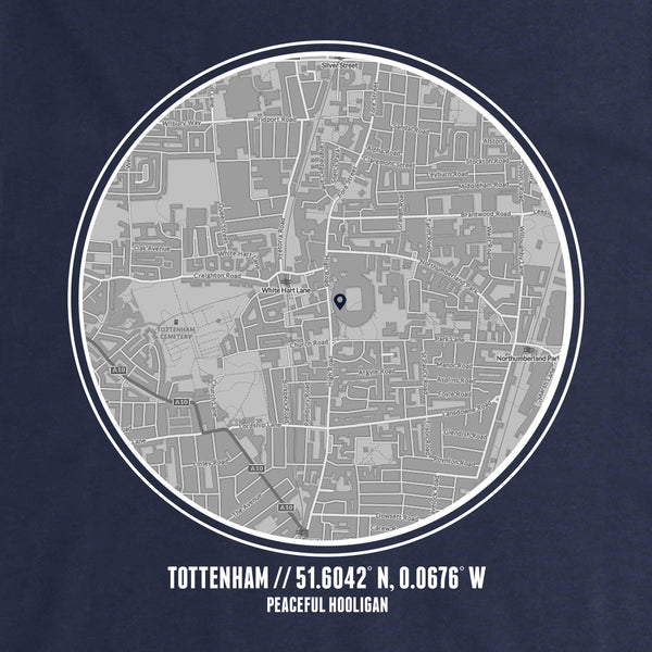 Tottenham Hotspur Location Hoodie Navy - Peaceful Hooligan 