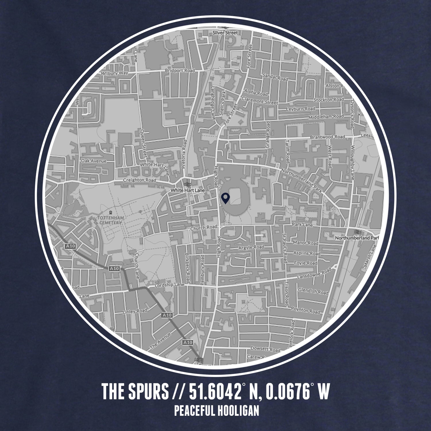 The Spurs Location Sweatshirt Navy - Peaceful Hooligan 
