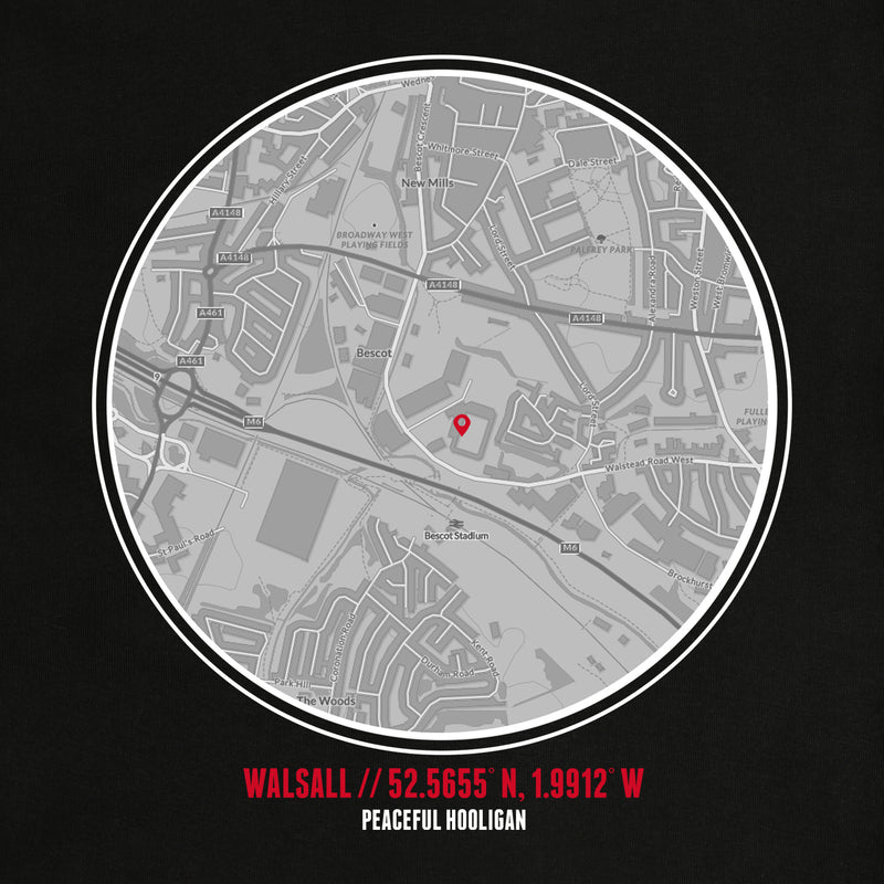 Walsall Location Sweatshirt Black - Peaceful Hooligan 