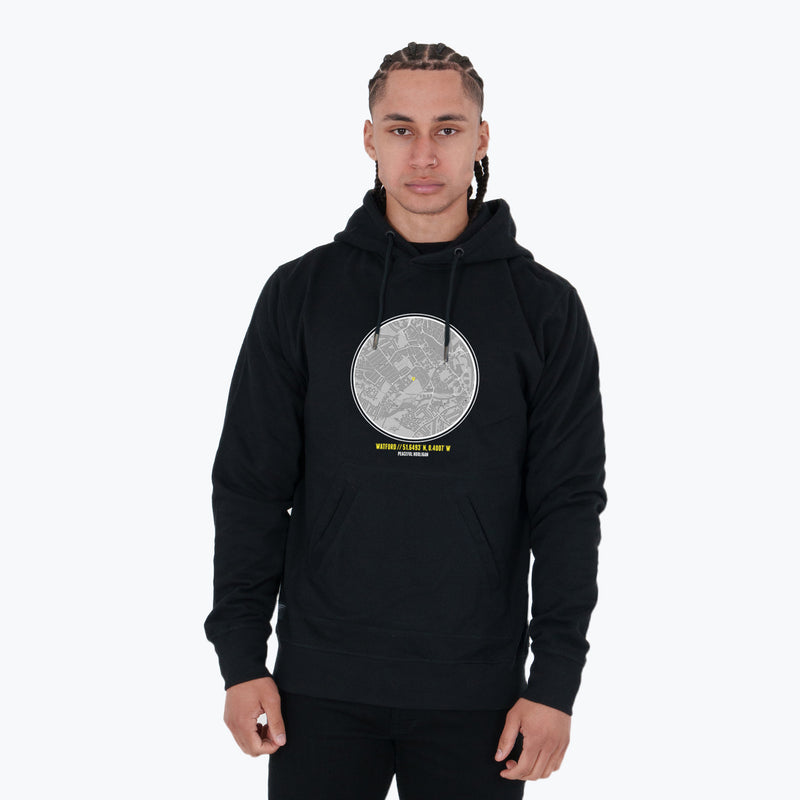 Watford Location Hoodie Black - Peaceful Hooligan 