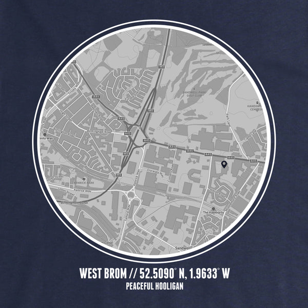 West Bromwich Albion Location Hoodie Navy