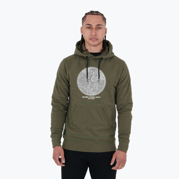 West Bromwich Albion Location Hoodie Olive