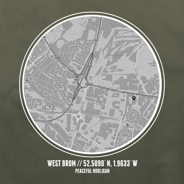 West Brom Location Hoodie Olive