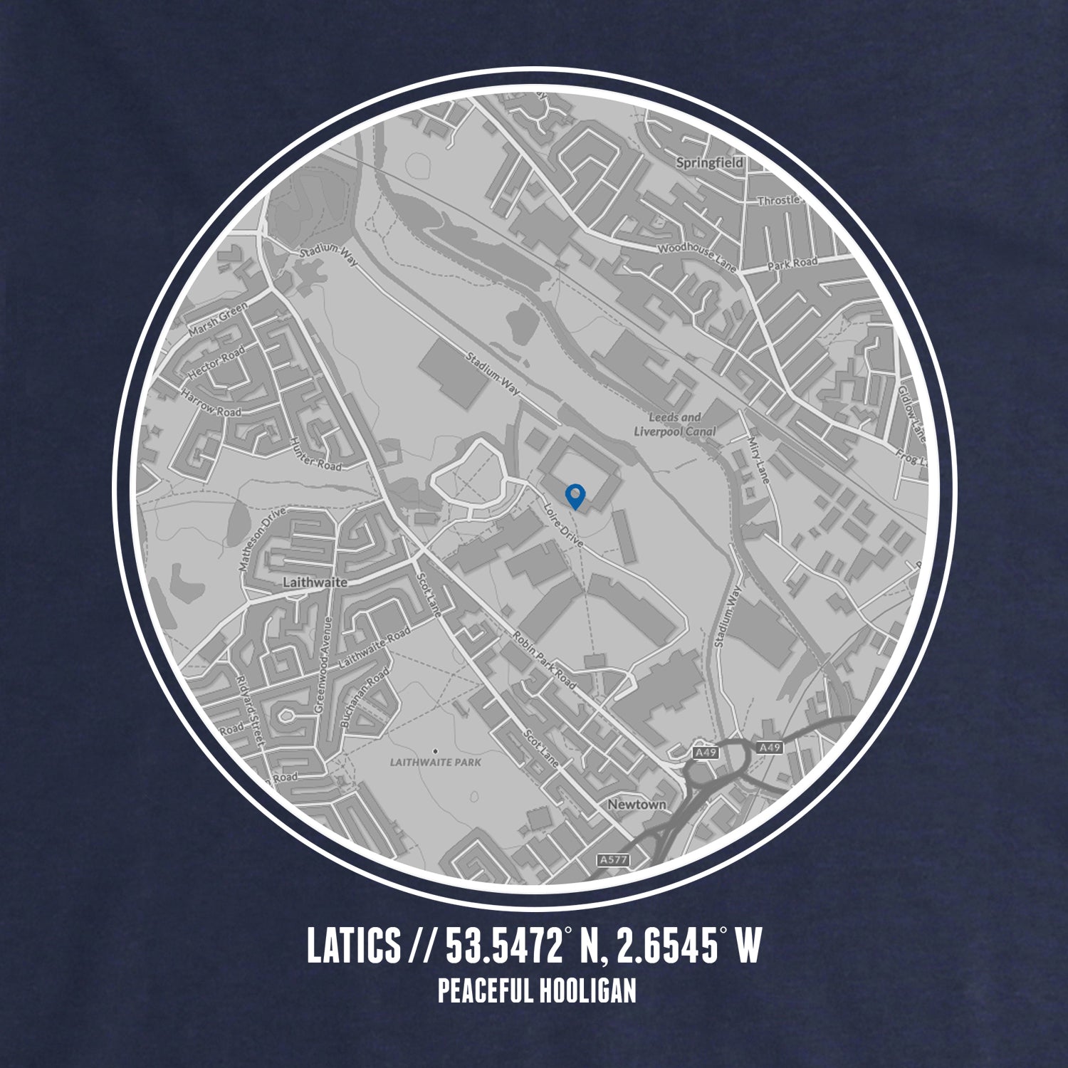 Wigan Location Sweatshirt Navy - Peaceful Hooligan 