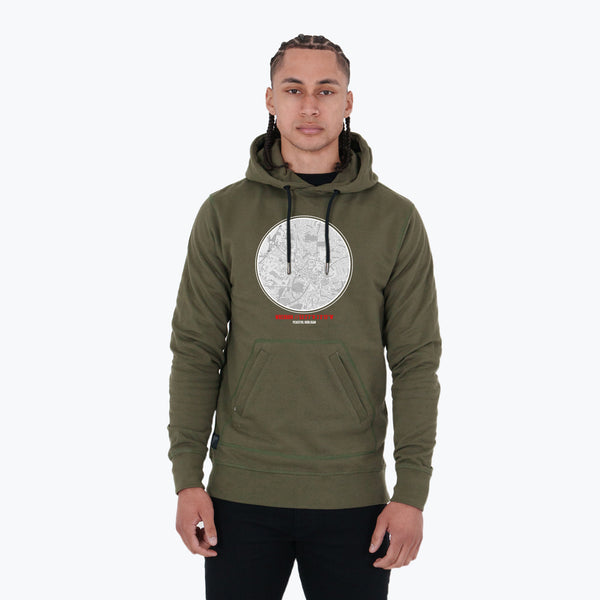 Wrexham Location Hoodie Olive - Peaceful Hooligan 