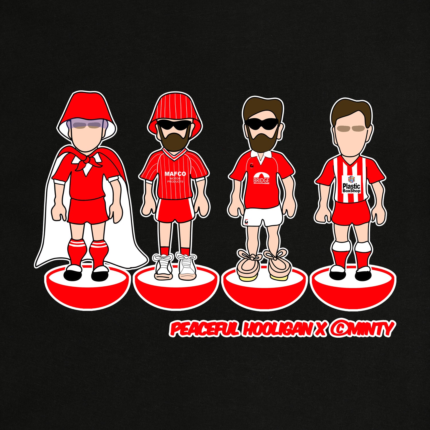 Accrington Subbuteo Sweatshirt Black - Peaceful Hooligan 