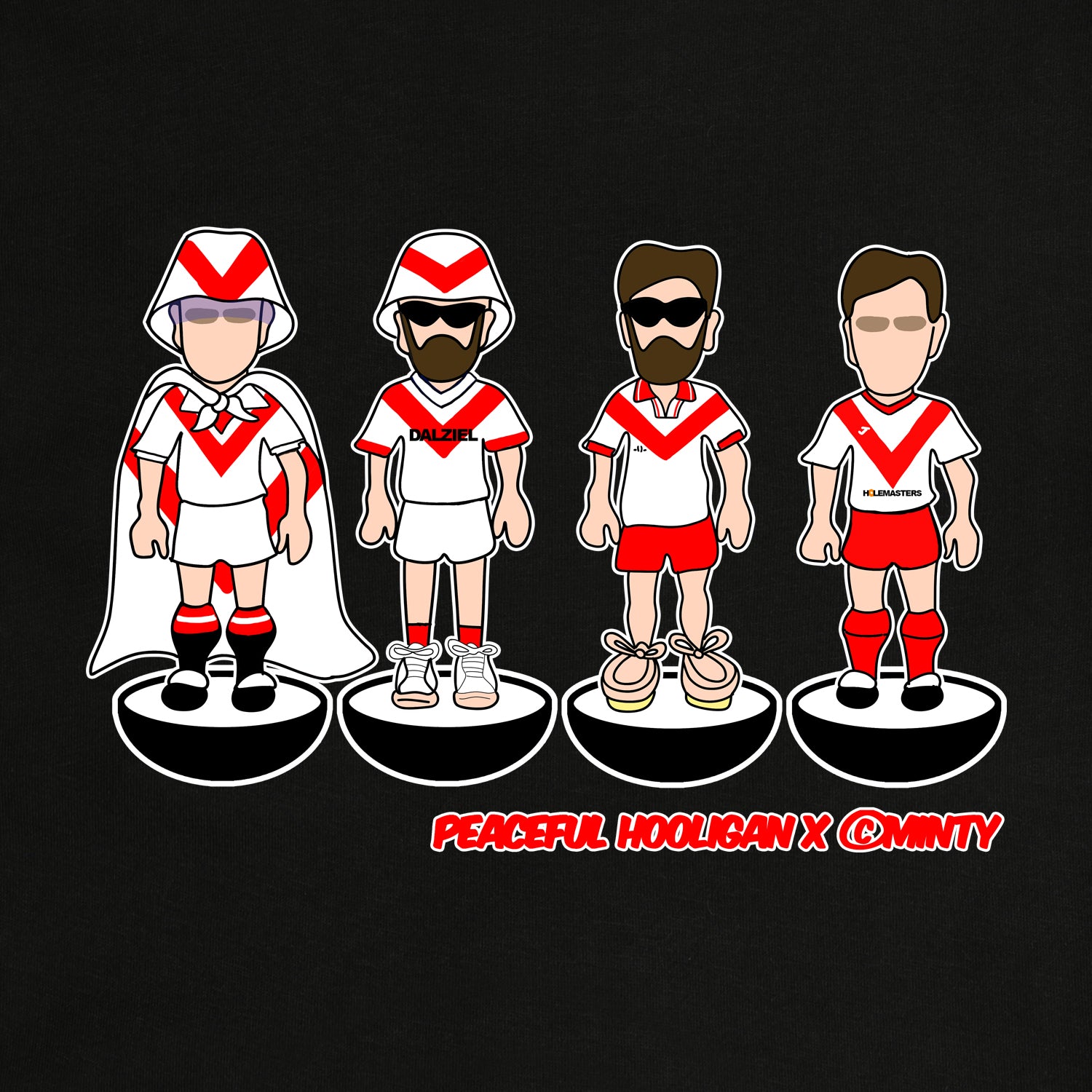 Airdrieonians Subbuteo Hoodie Black - Peaceful Hooligan 