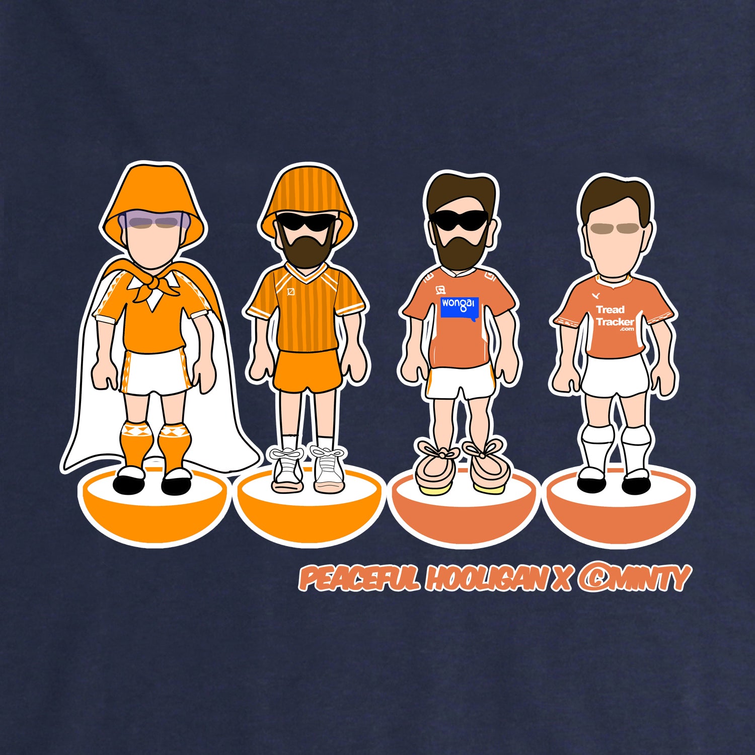 Blackpool Subbuteo Sweatshirt Navy - Peaceful Hooligan 