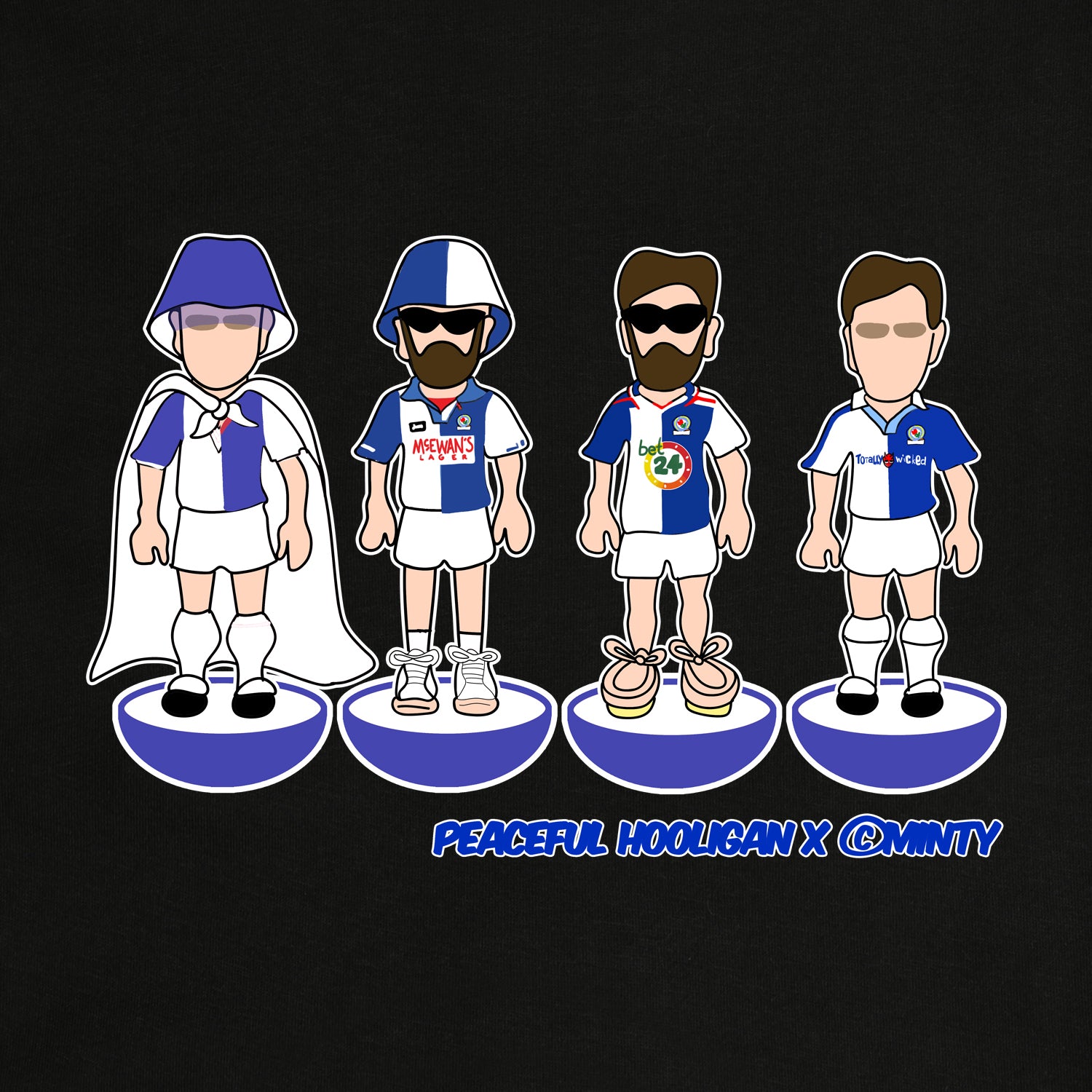 Blackburn Subbuteo Sweatshirt Black - Peaceful Hooligan 