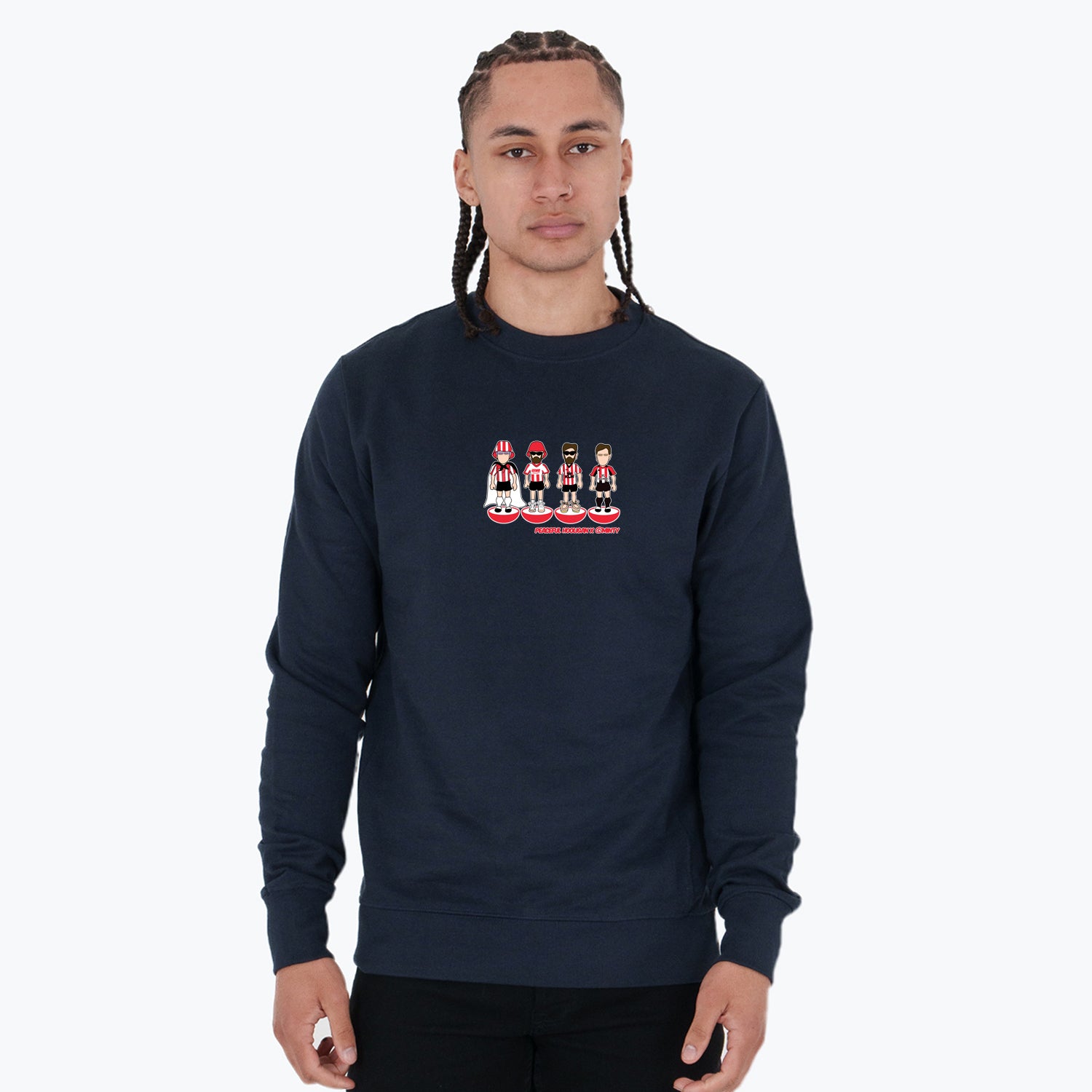 Brentford Subbuteo Sweatshirt Navy - Peaceful Hooligan 