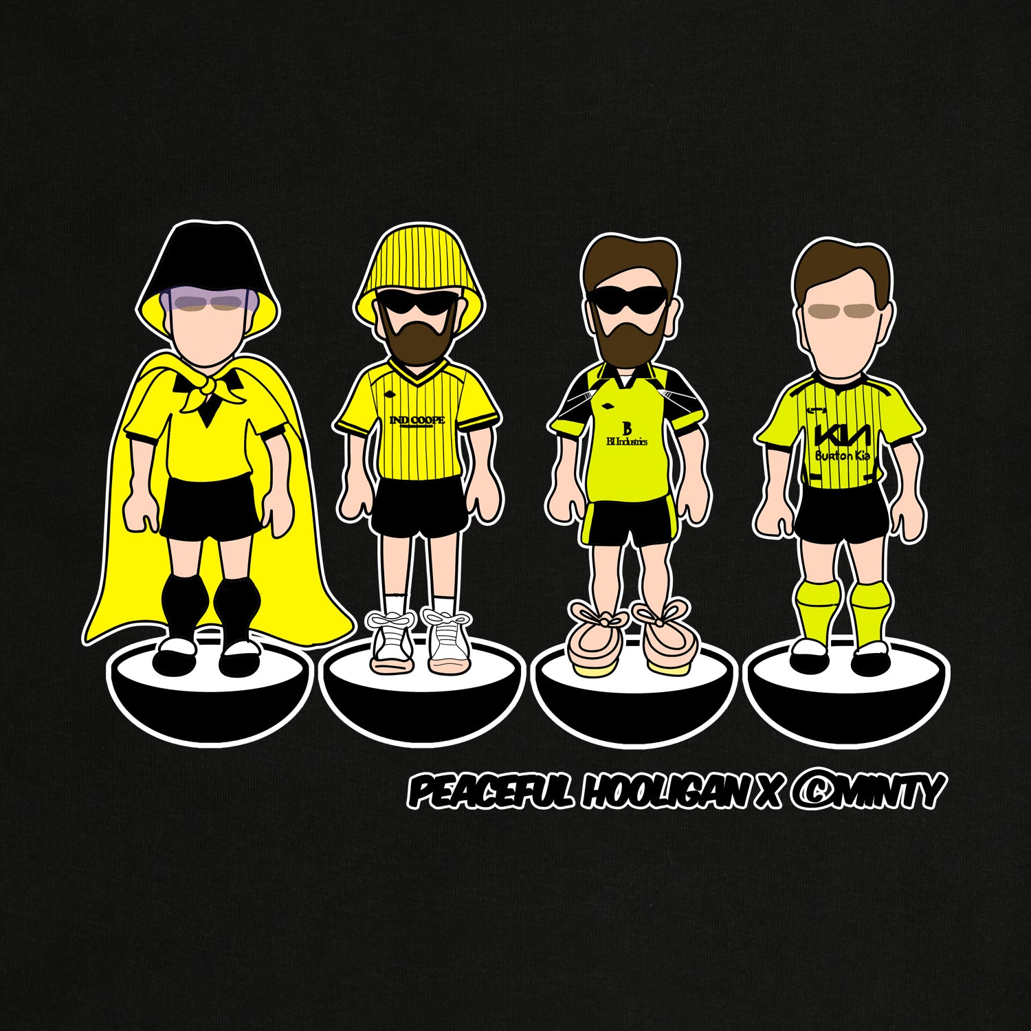 Burton Albion Subbuteo Sweatshirt Black - Peaceful Hooligan 