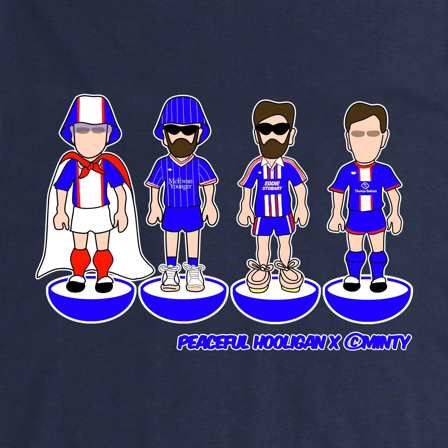 Carlisle Subbuteo Hoodie Navy - Peaceful Hooligan 