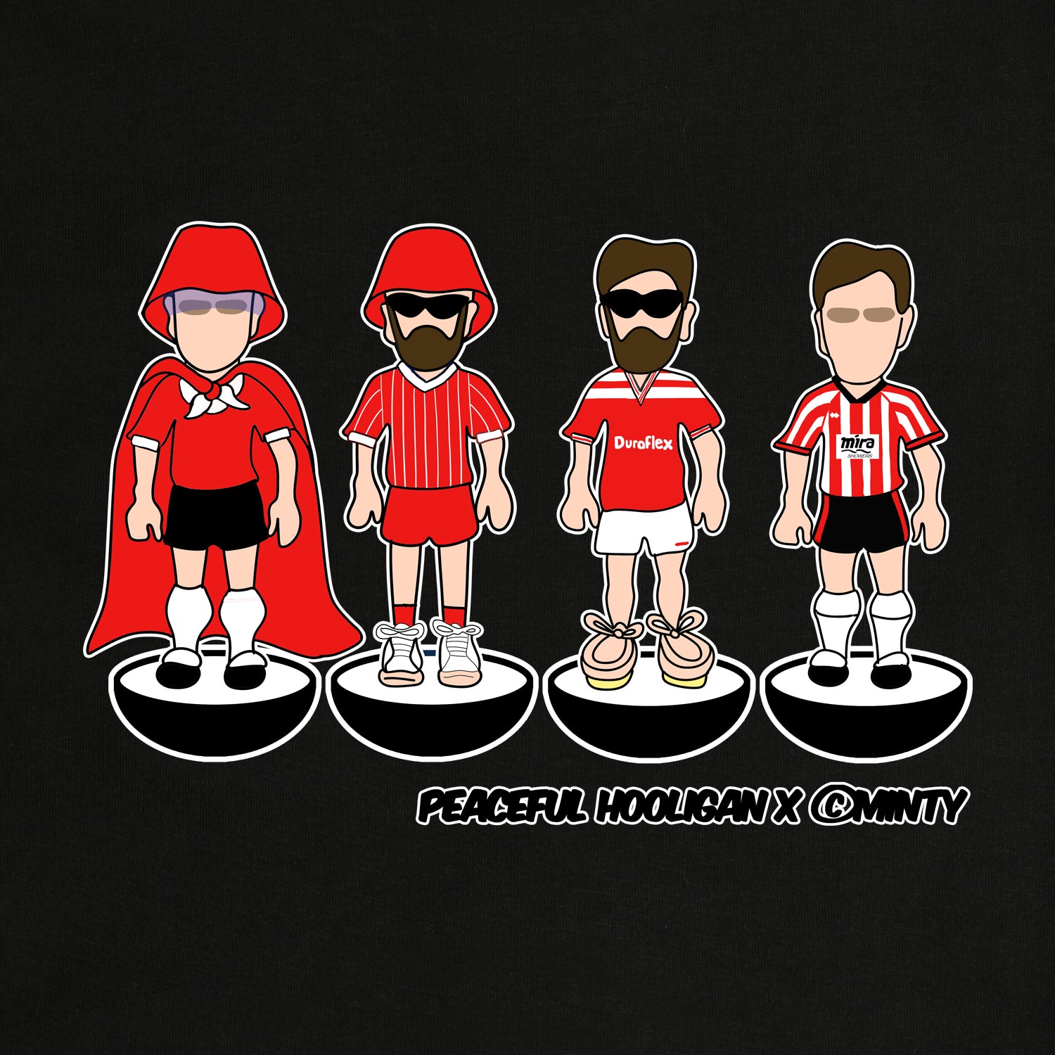 Cheltenham Town Subbuteo Sweatshirt Black - Peaceful Hooligan 