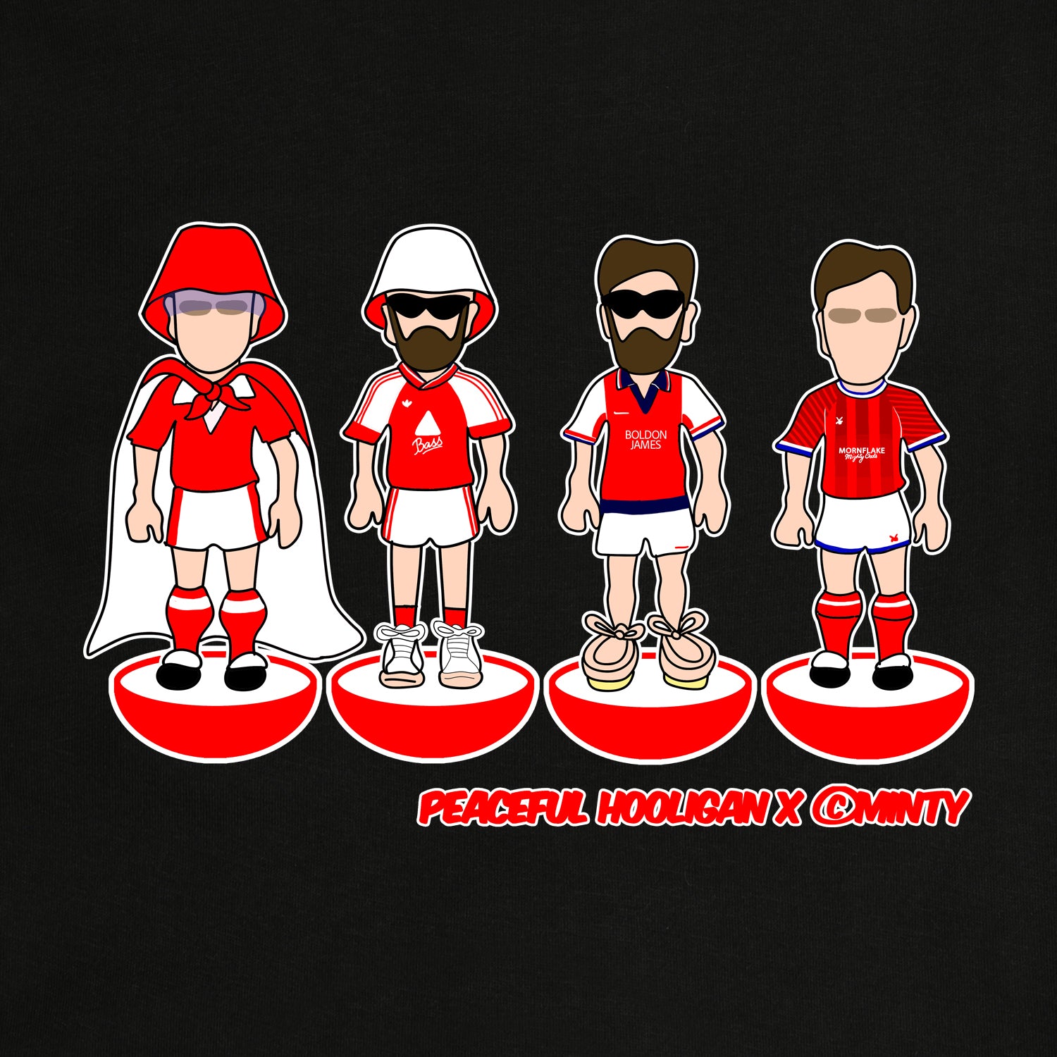 Crewe Subbuteo Sweatshirt Black - Peaceful Hooligan 