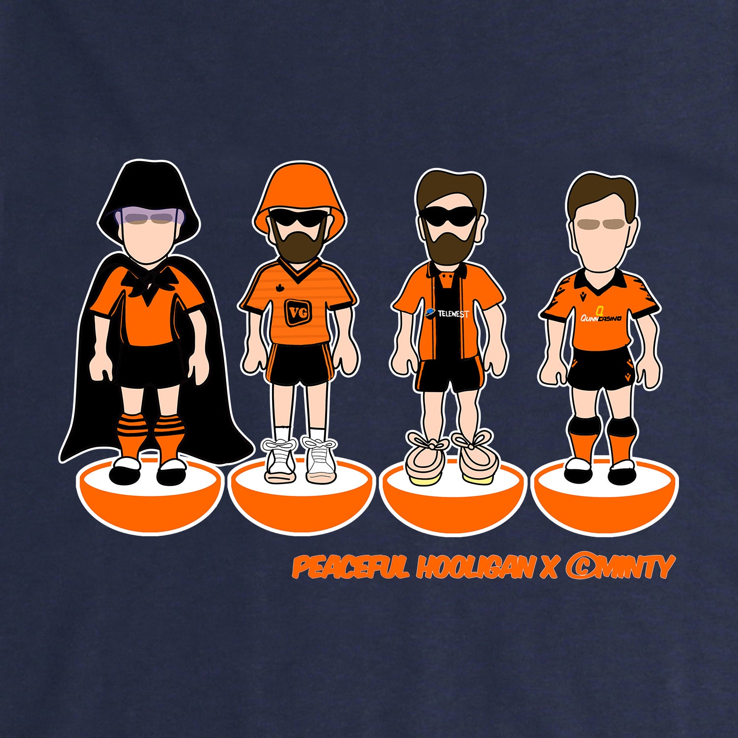 Dundee Utd Subbuteo Sweatshirt Navy - Peaceful Hooligan 