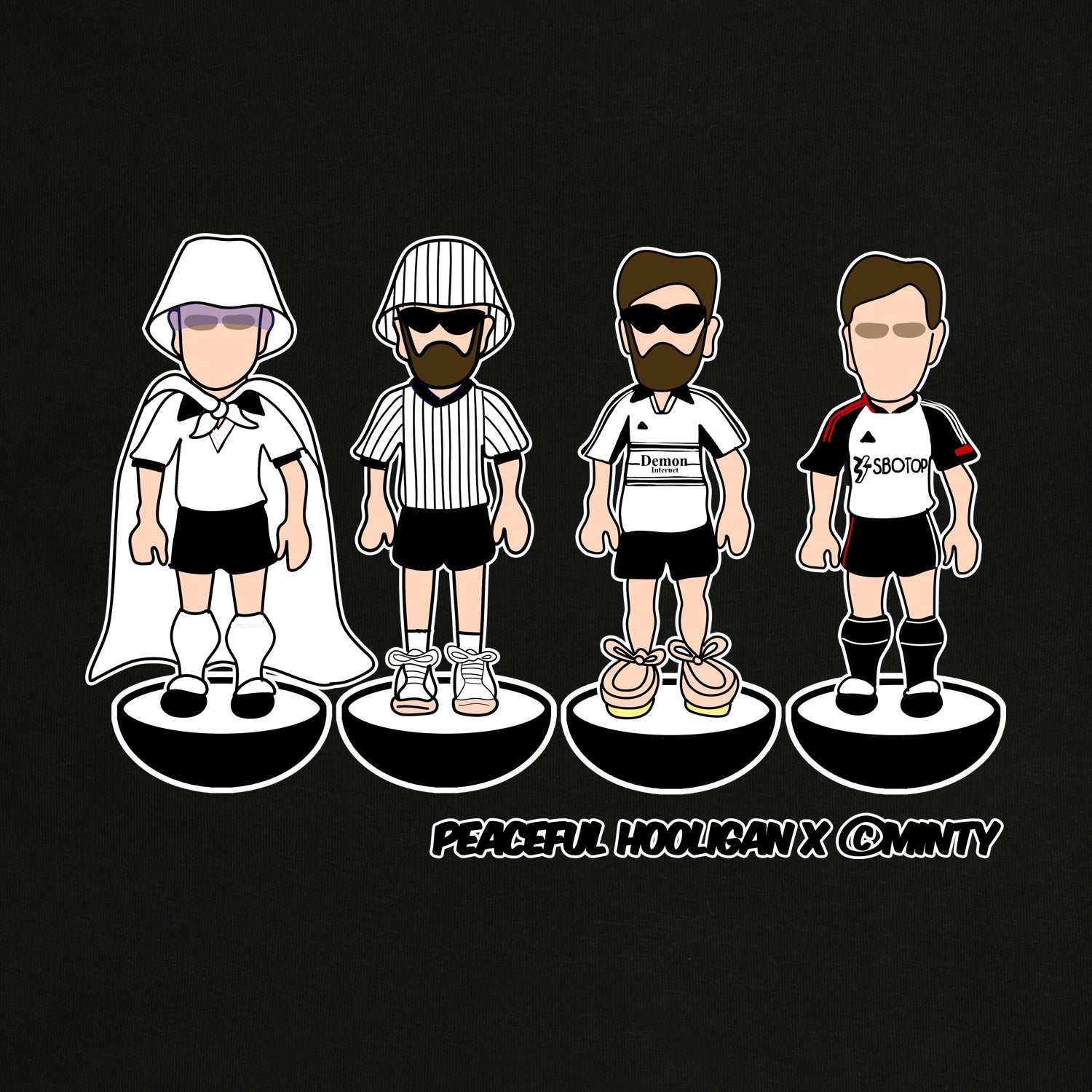 Fulham Subbuteo Sweatshirt Black - Peaceful Hooligan 